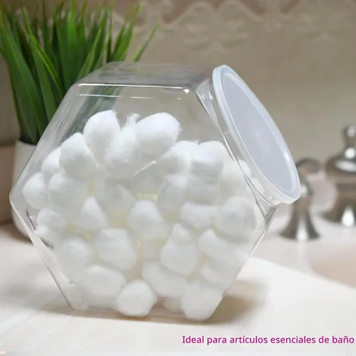 Vista 4 de DilaBee Paquete de 2 tarros de plástico para galletas, tarros hexagonales de 1 galón con tapas para bufé de dulces, cocina y oficina, tarros