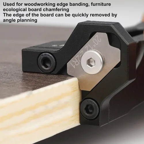 Vista 3 de Cepilladora de madera con bandas de borde de chaflán, herramienta raspadora de chaflán de borde rápido con 3 cuchillas, perfecta para carpintería