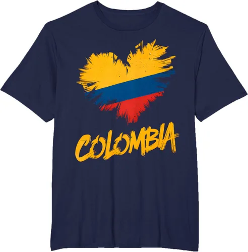 Vista 55 de Camiseta con la bandera del corazón de Colombia