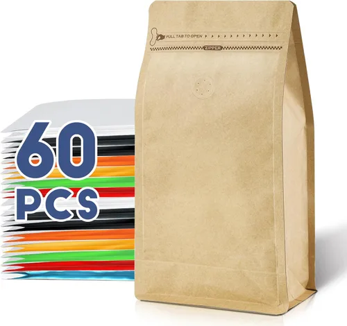 Vista 13 de Bolsas de café con válvula (60 piezas, 4 onzas, 0.25 libras) Bolsas de embalaje de granos de café ventiladas con alta barrera de papel de aluminio