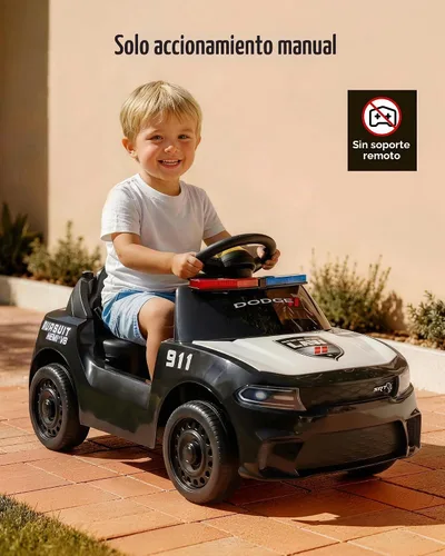 Vista 3 de Outfunny - Auto eléctrico de 12V para niños con control remoto, juguete con luz LED - Negro
