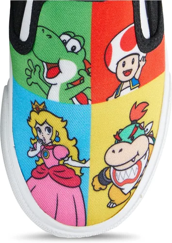 Vista 5 de Nintendo Tenis deportivos Mario para niños, zapatos de caña alta Super Mario - Mario, Luigi, Kirby y Donkey Kong con cordones
