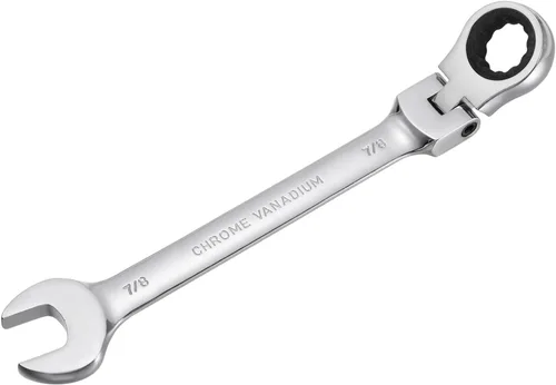 Vista 16 de uxcell Llave combinada de trinquete de cabeza flexible de 9/32 pulgadas SAE 72 dientes 12 puntos de trinquete de caja terminada herramientas