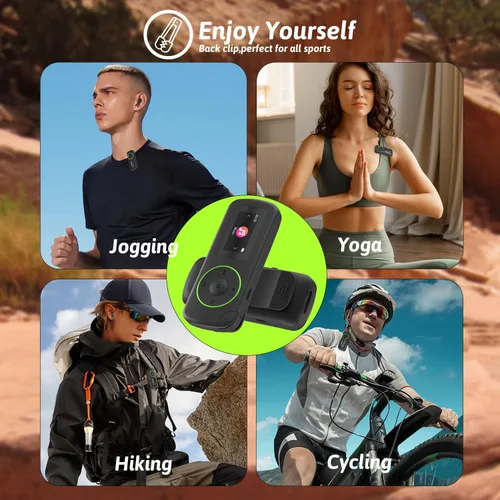 Vista 4 de Reproductor MP3 deportivo de 64 GB con clip y Bluetooth - Reproductor de música superligero con clip y auriculares, soporte MicroSD, repetición A-B