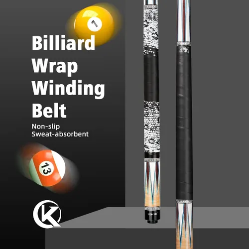 Vista 2 de KONLLEN Taco de billar PU Grip Protector Butt Sleeve Pool Cue Carom Snooker Cue 59.1 in Billar Accesorios
