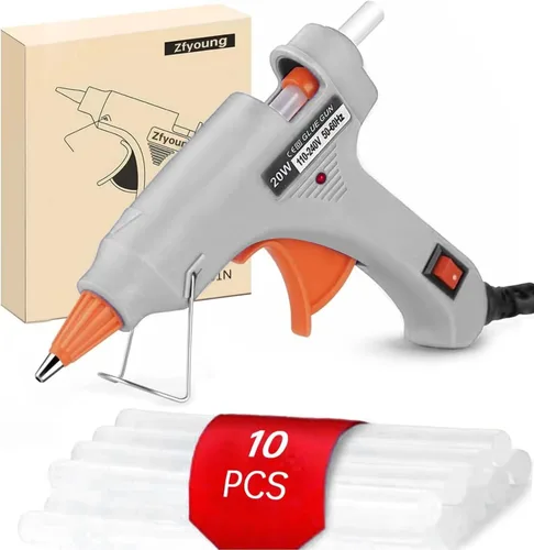 Vista 7 de Mini pistola de pegamento caliente 10 unids pegamento palo pistola de pegamento caliente conjunto para reparación rápida artista DIY arte hogar 20w
