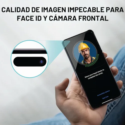 Vista 5 de DEWALT Paquete de 2 protectores de pantalla de privacidad resistentes para iPhone 13 Pro Max/14 Plus, protección de sensor, compatible con isla