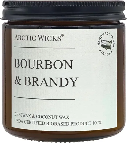 Vista 5 de Macarrón de Almendra Velas Perfumadas Arctic Wicks de Coco y Cera de Abeja Vela de Ámbar No Tóxica de 16oz para Decoración de Otoño