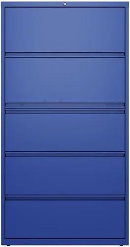 Vista 2 de UrbanPro Archivador lateral de metal de 36" con 5 cajones en azul clásico Blue