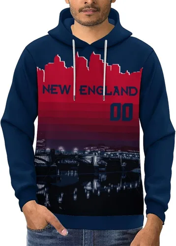 Vista 116 de Custom Football Hoodies City Night Skyline Personalized Sweatshirt Name Number Fan Gift Pullover for Men Women Youth