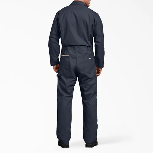 Vista 2 de Dickies - Overol de manga larga de lujo para hombre de 7.5 oz de sarga con cierre frontal para mecánico, uniforme industrial