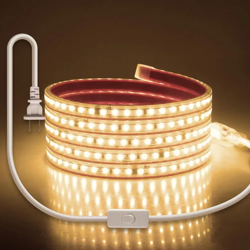 Vista 10 de Tira de luces LED de CA 110V enchufable con interruptor blanco frío 6000K