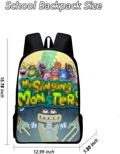 Vista 2 de Meiniyea My Monsters Mochila de dibujos animados Anime Personaje Monster Kids Mochila Casual School Bag Game Fan Regalo, 7, Mochilas de viaje