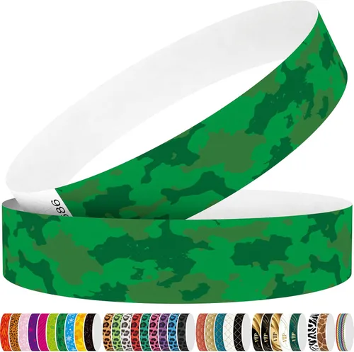 Vista 25 de Tyvek - Pulseras para eventos, diseño creativo de color, pulseras de papel de 3/4 pulgadas, paquete de 250 unidades para fiestas, agrupaciones, Negro
