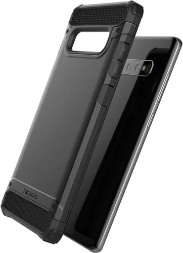 Vista 2 de ENCASED Funda protectora para Galaxy S10 Plus [doble capa] Protección contra caídas a prueba de golpes - Negro (para Samsung S10+)
