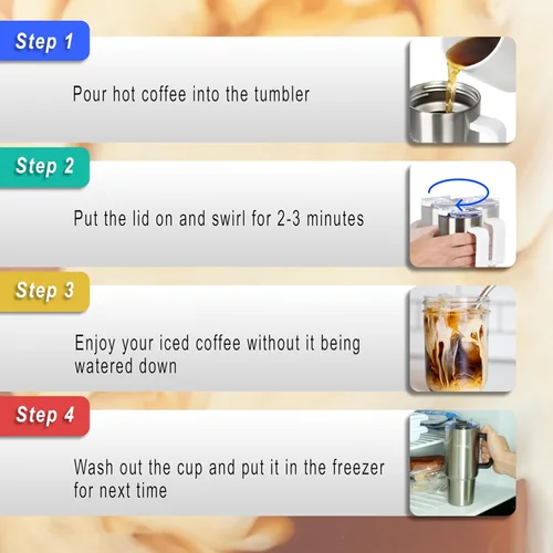 Vista 4 de CHILLPILL GO - Enfriador de café helado, cafetera de acero inoxidable y enfriador de espresso, cafetera fría de enfriamiento rápido, enfriador