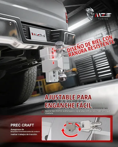 Vista 5 de MZS Enganche de remolque ajustable de aluminio mejorado, se adapta a receptor de 2.5 pulgadas, enganche de remolque de caída resistente con caída