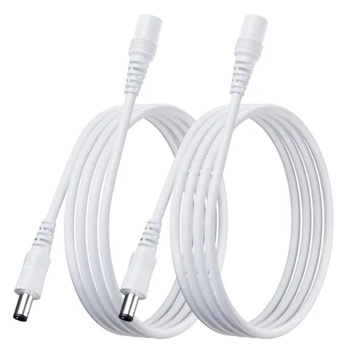 Vista 9 de Paquete de 2 cables de extensión de cobre puro de CC de 3 pies/3.3 ft, universal de 0.217 in x 0.083 in, enchufe hembra a macho, cable de 12 V