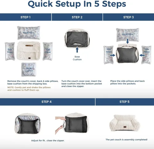 Vista 7 de Sofá cama para gatos con piel sintética de conejo esponjosa para Gris