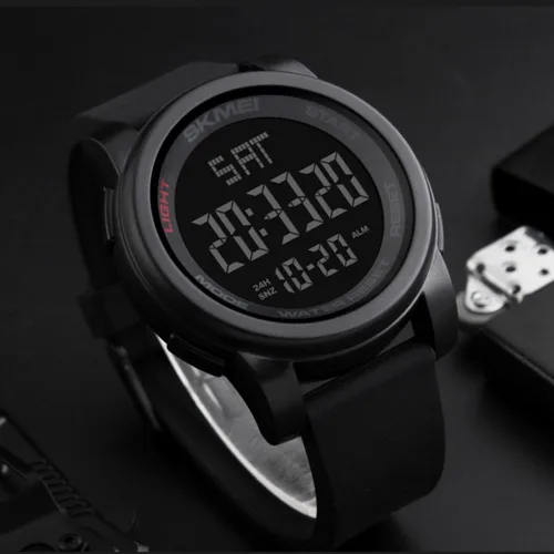 Vista 3 de SKMEI Simple Digital Relojes Militares Impermeable Electrónico LED Doble Hora Negro Reloj