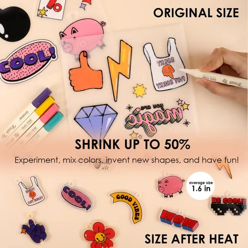 Vista 3 de Grabie Kit de manualidades de arte retráctil de más de 25 formas Retro Vibes - Apto para principiantes