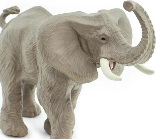 Vista 3 de Safari Ltd. Figura de elefante africano, figura detallada de plástico de 6.25 pulgadas, juguete educativo para niños, niñas y niños a partir de 3