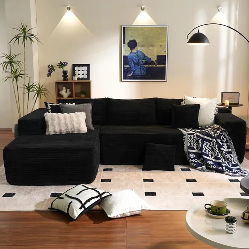 Vista 12 de ovios Sofá seccional Cloud de 96 pulgadas con chaise en forma de L, sofá modular moderno con asiento profundo, sofás tapizados para sala de estar