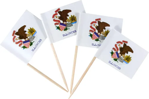 Vista 23 de JBCD Bandera de palillo de dientes de Arkansas Mini Banderas pequeñas para cupcakes de Arkansas, 100 piezas