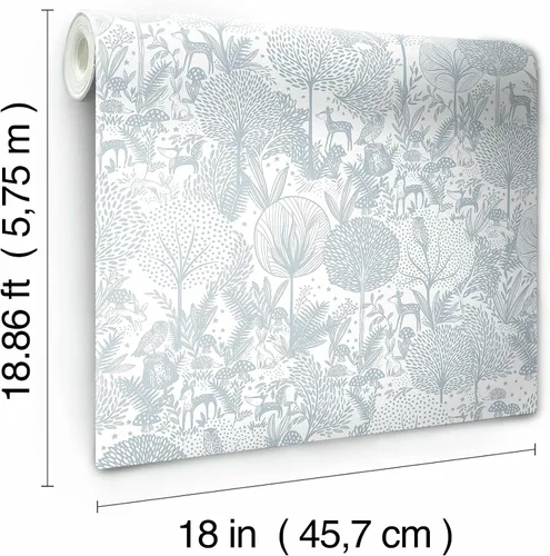 Vista 8 de RoomMates RMK12075RL Sea Blue Forest Friends - Papel tapiz para guardería, rollo