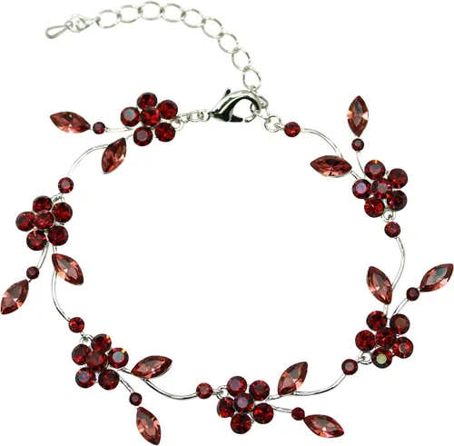 Vista 28 de Faship - Juego de collar y aretes con cristales de imitación florales AB