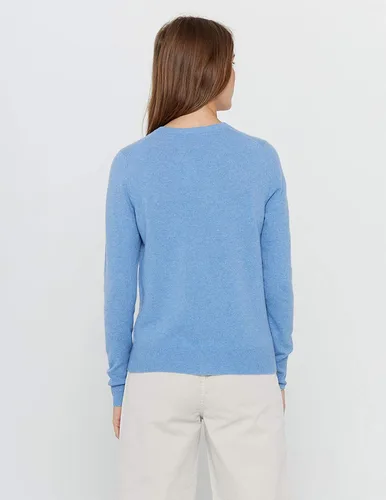 Vista 3 de State Cashmere Cárdigan de manga larga con cuello redondo y botones de cachemira 100% pura para mujer