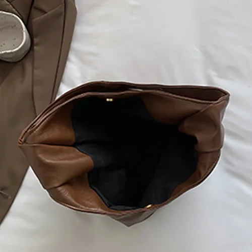 Vista 6 de Bolso de hombro para mujer de cuero suave de moda casual multifuncional con múltiples compartimentos