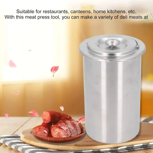Vista 3 de Zerodis Máquina de jamón de acero inoxidable para prensa casera de carne de delicatessen con termómetro
