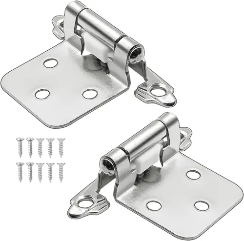 Vista 17 de 12 bisagras negras para puerta de gabinete, bisagras de cierre automático de cocina superpuestas de 1/2 pulgada (6 pares)