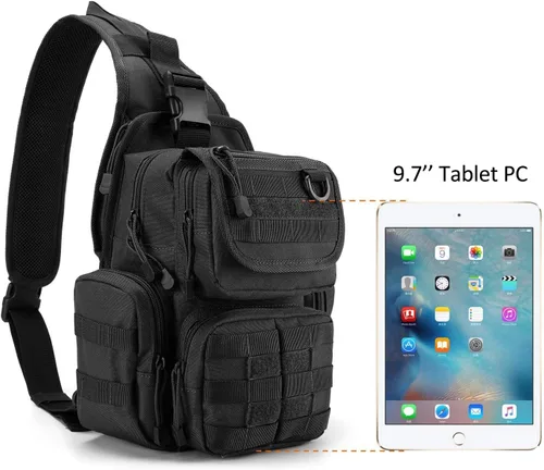Vista 4 de G4Free - Mochila táctica de eslinga EDC con funda de pistola ajustable, mochila de hombro con rango de asalto 600D Polyester, 10.6*5.9*8.6 Inches