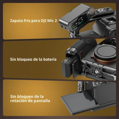 Vista 5 de SmallRig Kit avanzado de jaula A7 V / A7R V / A7 IV Para Sony Alpha 7R V/Alpha 7 IV/ Alpha 7 V, incluye un mango superior/mango lateral/abrazadera