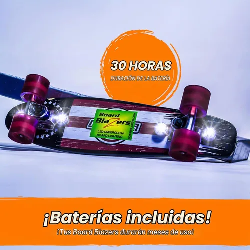 Vista 4 de Board Blazers Luces LED para Skateboard con Efecto Underglow - Regalo Ideal para Skateboard - Luz LED Perfecta para Longboard o Luz para Scooter