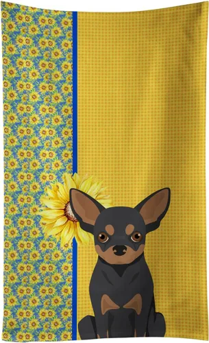 Vista 141 de Caroline's Treasures WDK5313KTWL - Toalla de cocina con diseño de girasoles de verano, color negro y tostado, Airedale Terrier, toalla de mano