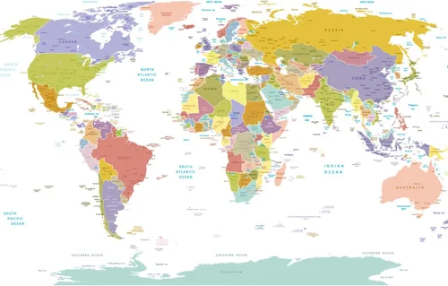 Vista 10 de AllPosters Ekler - Mapa del mundo con estampado giclée de alta calidad en marco negro, 18 x 12 pulgadas