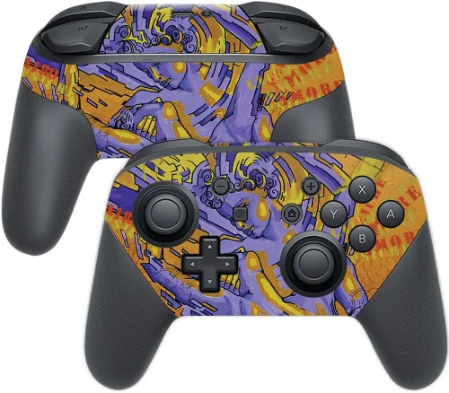 Vista 12 de MightySkins Skin compatible con Nintendo Switch Pro Controller - Negro abstracto Funda protectora de vinilo duradera y única Fácil de aplicar