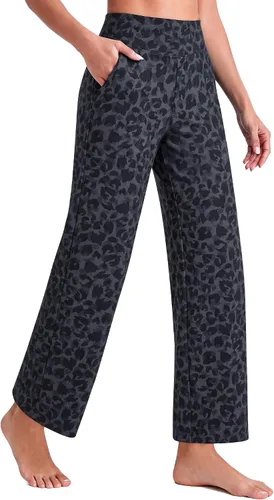 Vista 22 de G4Free EverGoing - Pantalones tobilleros de pierna ancha para mujeres Negro