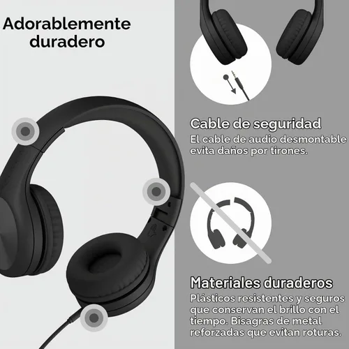Vista 3 de LilGadgets Connect+ Pro - Auriculares con cable para niños con micrófono, limitación de volumen con cable, tecnología SharePort y acolchado
