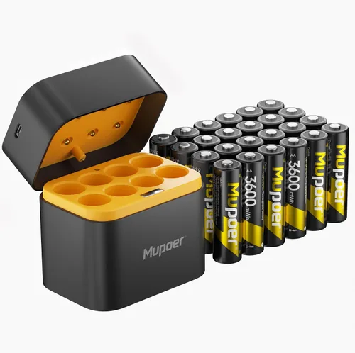 Vista 16 de Baterías AA recargables con caja, baterías de litio de 3600 mWh, AA de 1.5 V, 4 unidades, batería doble A, recargable, iones de litio de larga