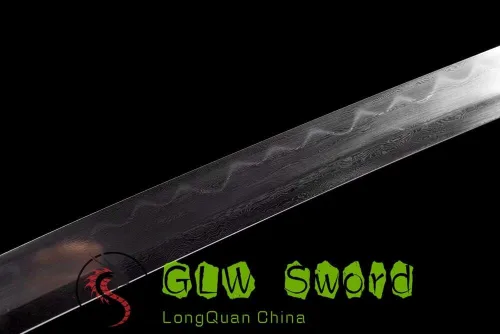 Vista 8 de GLW - Espada de 41 pulgadas, afilada espiga completa, espada real japonesa samurái katana de arcilla templada de acero plegado