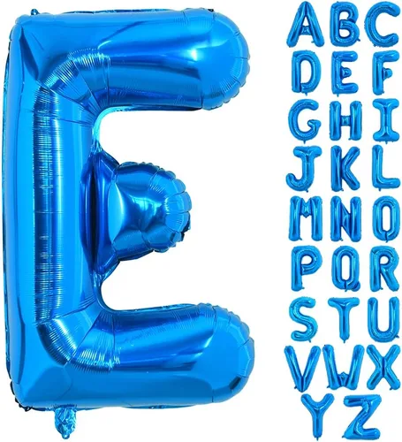 Vista 17 de Globos TONIFUL de 40 pulgadas, grandes, azules, con letras B gigantes, globos de alfabeto de papel de aluminio, mylar, grandes globos