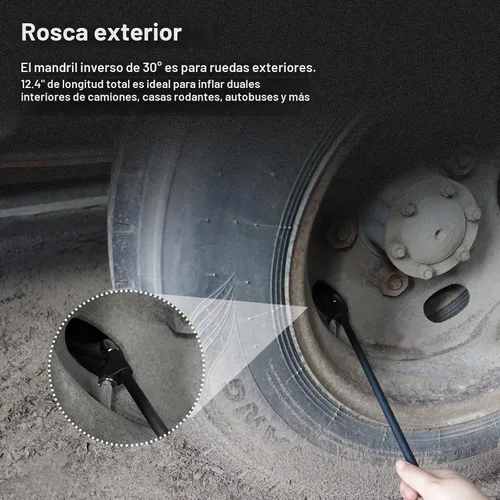 Vista 6 de GODESON Portabrocas de aire, Portabrocas de aire de 12" de alcance extendido para neumáticos, Portabrocas de aire de doble cabezal resistente