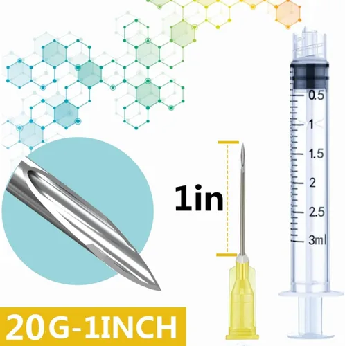 Vista 3 de HaBeuniver Luer Lock - Herramientas dispensadoras de jeringas de laboratorio de calibre 20 de 1 pulgada para investigación científica, experimentos
