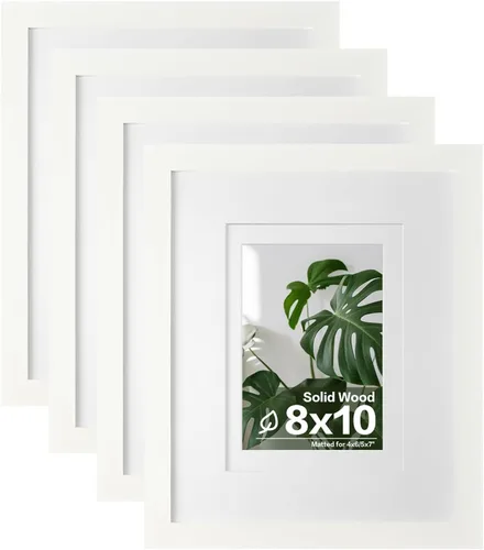 Vista 72 de Egofine - Marcos de fotos de 4 x 6 pulgadas (4 unidades) cubiertos por plexiglás, para fotos de 3 x 4.5 pulgadas / 3.5 x 5 pulgadas con paspartú