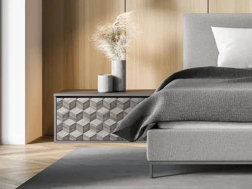 Vista 4 de CONCORD WALLCOVERINGS ™ DC119071 - Papel tapiz geométrico gris para despegar y pegar, extraíble, papel tapiz temporal, 21 pulgadas x 16.4 pies