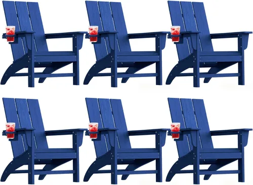 Vista 39 de Silla Adirondack moderna, sillas de patio de plástico HDPE para todo tipo de clima, silla para hoguera, sillas de césped al aire libre para terraza